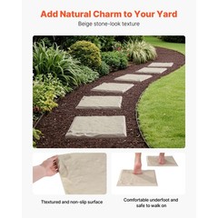 Uimoso 16Pcs Beige Decorative Walkway Pavers with Stakes, 15.5×15.5 in