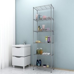Carbon Steel Metal Shelf Organizer with Hooks for Kitchen DIY Combination Design