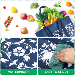 Reusable Grocery Bags 4 Pack Large Foldable Tote Waterproof Shopping Bags Set