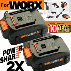 2pack For WORX 20V MAX Extend Lithium Battery 20 Volt WA3520 WA3525 / Charger