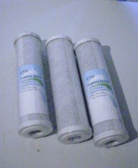 Lot of 3 CTO Carbon Filters 1 um Filtration Chlorine, Taste and Odor Reduction