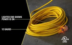 Southwire Yellow Jacket 25Ft 12/3 SJTW Premium Outdoor Heavy-Duty Extension Cord