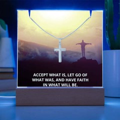 Faith Accept What Is Religious Plaque & Cross Gift Set, Christian Gifts