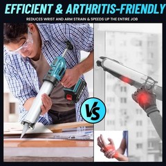 Cordless Electric Adhesive Caulking Gun Caulk Power Tool for 10oz. Sealant Glue