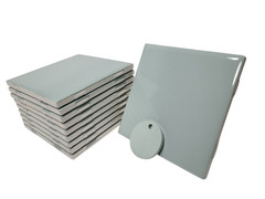 Light Green Ceramic Tile 4.25 in Subway Square Vintage Mid Century Modern Retro