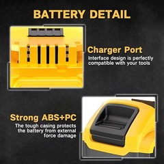 2x 8.0Ah Li-ion Battery For DeWalt 20V Max DCB200 DCB206-2 DCB205-2 20Volt Tool