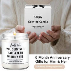 6 Month Anniversary Candle for Boyfriend Girlfriend – 6 Months Wedding Annive…