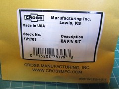 1 – CROSS PIN KIT 1V1701 for BA SERIES VALVES. OEM – NEW in Package