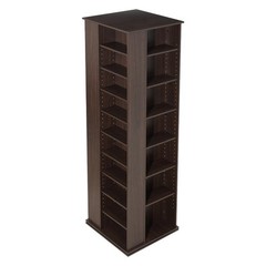 Uimoso Media Storage Cabinet CD Rack Tower with 34 Compartments in Brown