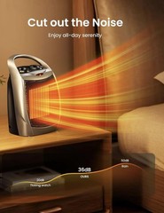 Electactic Portable Ceramic Space Heater w/Thermostat, 1500W Indoor Electric Fan