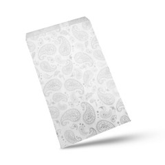 LOT OF 100 Flat Paper Gift Bags Jewelry Gift Bags Paisley Print, 4 Sizes