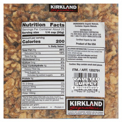 Kirkland Organic Walnuts 2 Pack Unsalted Baking Nuts 3.4 lbs Total