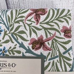 William Morris Shower Curtain Fabric Larkspur Mineral Floral Leaves Botanical