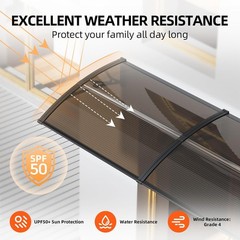 32″x48″ Awning for Door Window Outdoor polycarbonate Canopy Rain and Sun Protect