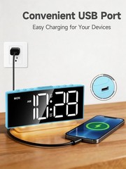 Loud Alarm Clock for Heavy Sleepers Adults,Kids,Teens,Digital Desk Clock with…