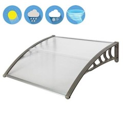 Window Awning Front Door Eaves Canopy Polycarbonate Roof Cover 40” /80”/120”
