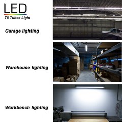 LED Shop Lights Fixture Tube Strip Ceiling Lights 8FT For Garage Workshop 12Pack