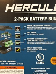 NEW Hercules HC01-2P 20V Lithium-Ion 5Ah Battery 2-Pack, Black