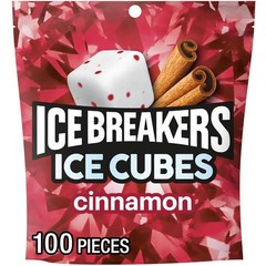 Ice Cubes Cinnamon Sugar Free Chewing Gum Pouch, 8.11 oz 100 Pieces