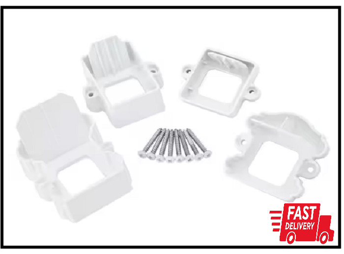 Fiberon ArmorGuard Classic White Plastic Stair Rail Hardware Kit Brackets Screws