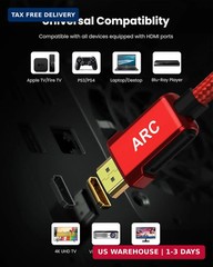 Silkland 4K HDMI ARC Cable for Soundbar, 4K 60Hz HDMI 2.0 Cable 6.6ft, (18Gbps,