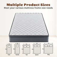 10″12″ Gel Memory Foam Spring Hybrid Mattress Twin Full Queen King Size In A Box