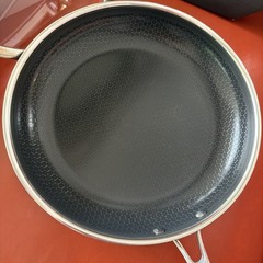 NICE USED HexClad Hybrid 12” Nonstick Frying Pan w Temper Glass Lid