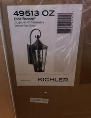 KICHLER Rochdale 24.25 in. Olde Bronze Outdoor Hardwired Wall Lantern Sconce NEW