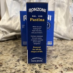 Ronzoni Pastina No.155 Macaroni – 12 oz 4 Packages Expiration Sept 2026!