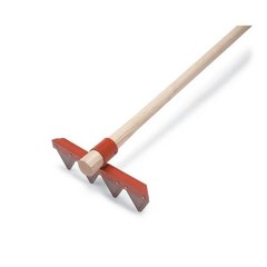 Council Tool Lw12-60 12 In Steel Fire Rake, 4 Tines, 60 In L Wood Handle