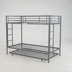 Twin Over Twin Bunk Bed with Trundle Triple Bunk Beds for Kids Teens Adults Room