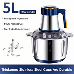 1.32gal Large Capacity Electric Food Processor & Meat Grinder – Heavy-Duty Stain