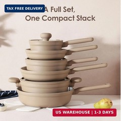 SENSARTE Ceramic Nonstick Pots and Pans Set 17pcs, Healthy Induction Cookware Se