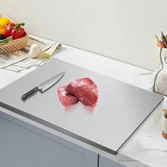 304 Stainless Steel Chopping Board Large with Lid Non Slip for Kitchen Counter