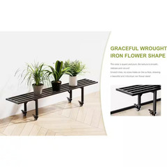 45.67 In. X 8.66 In. X 10.3 In. Plant Stand Indoor/Outdoor Metal 1-Tier