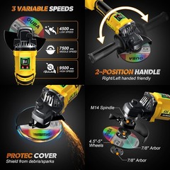Cordless Angle Grinder For Dewalt 20V MAX 4-1/2″ 5″ Brushless 22PCS Complete Kit