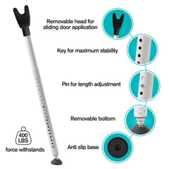 Collision Absorbing Telescopic Doorstop 26-49.4 in for Reliable Daily Security