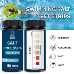 Saltwater Pool Test Strips 0-8000 Ppm Salt Test Strips Kit for Sodium Chloride