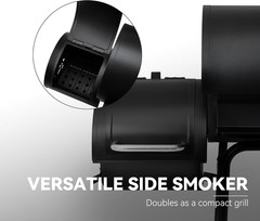 CC1830S BBQ Charcoal Grill and Offset Smoker | 823 Square Inch Cooking Surface,
