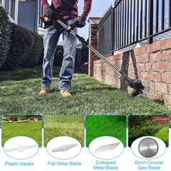 24V Cordless Weed Eater Electric Brush Cutter Lawn Edger Grass String Trimmer