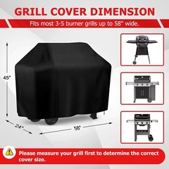 iCOVER 58 in BBQ Gas Grill Cover for Weber Char-Broil Nexgrill and More Grills