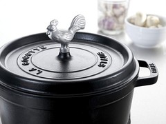 40509-346-0 Rooster Lid Knob, Cast Iron, Silver