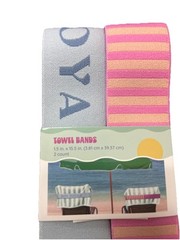 Bon Voyage 4 Pack Towel Bands, Towel Bands, 1.5 in. x 15.5 in. design Assorted