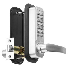 Mechanical Keyless Entry Door Lock 14 Key Mechanical Keypad Lock for Home Sliver