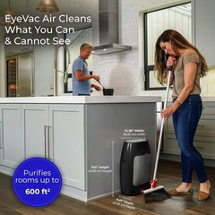EyeVac Air 2-in-1 HEPA Air Purifier & Touchless Vacuum Automatic Dustpan Black