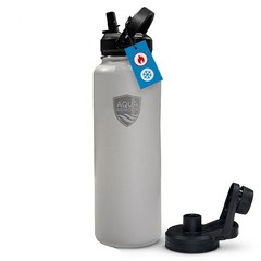 Aqua Armour Insulated Leak-proof Water Bottle W/ Straw & Twist Lids, 22 or 40oz