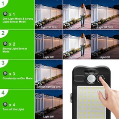 Clip on Solar Lights for Fence, 3 Modes Solar Motion Lights Outdoor Waterproof