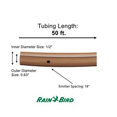 Rain Bird Drip Emitter Tubing 1/2 in x 100 ft Irrigation Hose 12 in Spacing