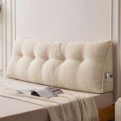 Twin/Queen/King Teddy Fleece Wedge Headboard Pillow w/ High Resilience Filling