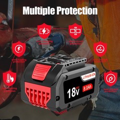 2 Pack 18V Battery For Bosch 18V 8.0AH Li-ion BAT609 BAT610G BAT618 GSR18V-LI
